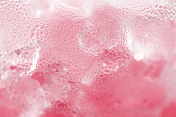 water drop soda ice baking background fresh cool ice pink texture, selective focus