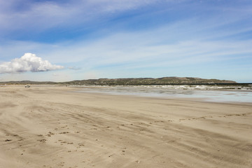 Fototapeta na wymiar Benone Strand, also called Downhill Beach, a large sand strand in Castlerock, Derry County, Northern Ireland