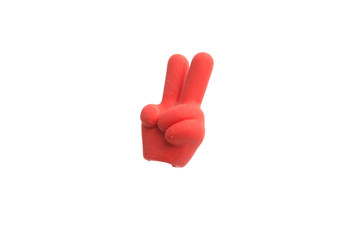 Obraz premium eraser in the form of a hand isolated on the white