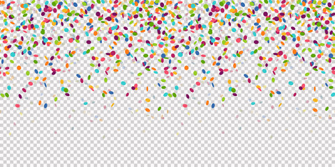 seamless colored confetti background with vector transparency - obrazy, fototapety, plakaty