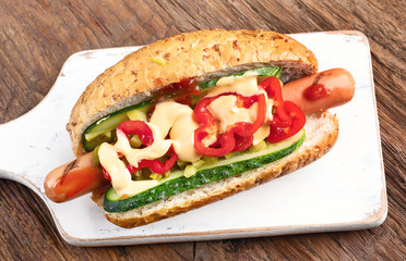 Delicious homemade hot dogs
