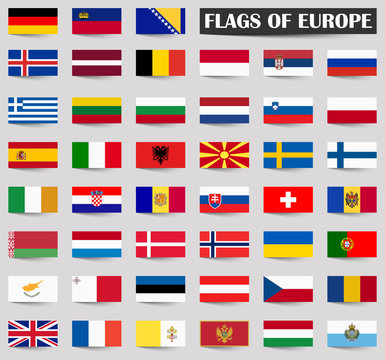 all country flags of Europe