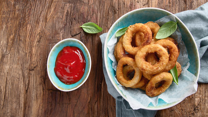Crunchy fried onion rings