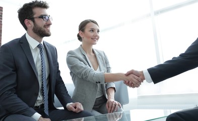 business lady meets her business partner