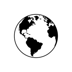 planet icon. Planet earth black and white icon