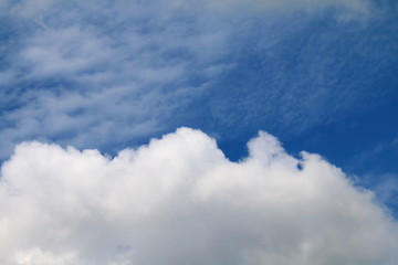 Beautiful blue sky with clouds for background and bright lighting clear on Summer