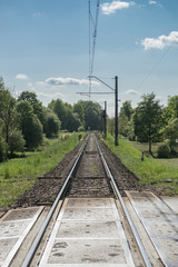 railroad tracks in the countryside
