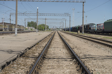 Fototapeta na wymiar railway tracks in the distance