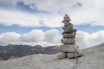 Fototapeta na wymiar stones on the top of mountain