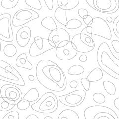 Organic abstract shapes vector seamless pattern. Modern simple background with hand drawn rounded shapes.