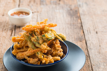 Vegetable fritters with cabbage and carrots