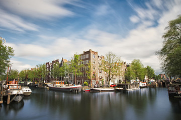 Fototapeta na wymiar Amsterdam long exposure sky