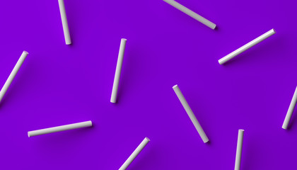 Abstract 3d rendering of geometric background with cylinder shapes. Modern striped minimalistic design for poster, cover, branding, banner, placard.