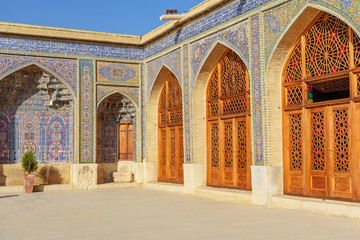 Nasir Ol-Molk mosque, also famous as Pink Mosque. Shiraz. Iran
