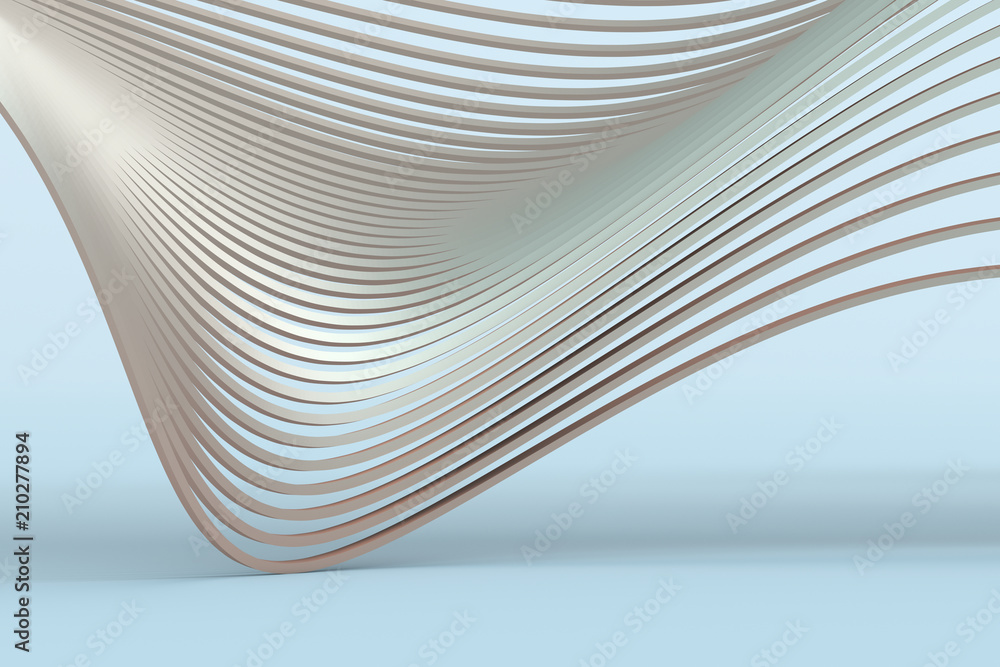 Poster abstract 3d rendering of smooth surface with lines. striped modern background design for poster, cov