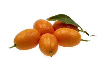 Kumquat Cumquat Fruit on Isolated White Background Close Up