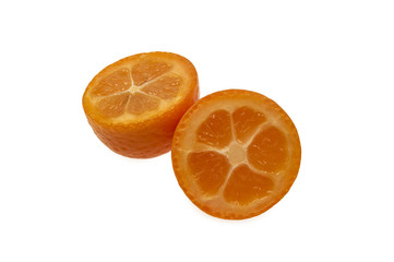 Kumquat Cumquat Fruit on Isolated White Background Close Up