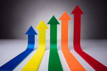 Colorful Arrows Pointing Upwards