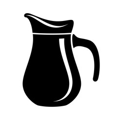 Jug milk or water canister. Pitcher logo in simple style.