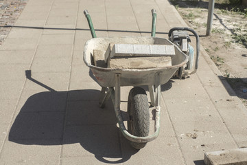 wheelbarrow in the street