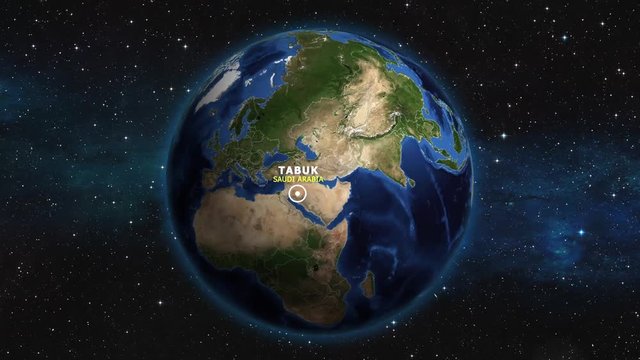 SAUDI ARABIA TABUK ZOOM IN FROM SPACE