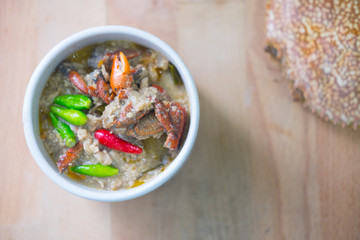 Crab in coconut soup or Crab stew