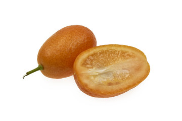 Kumquat Cumquat Fruit on Isolated White Background Close Up
