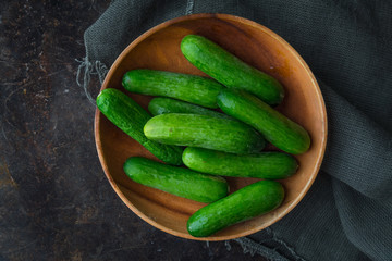 Baby cucumber just come from garden