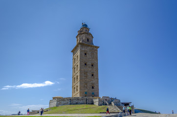 Torre de Hercules , faro romano, en la  Coruña