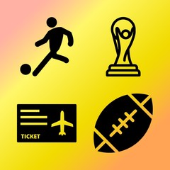Vector icon set  about soccer with 4 icons related to abstract, graphic, russia, score and symbol