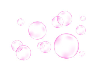 Fizzing air or water pink  bubbles.