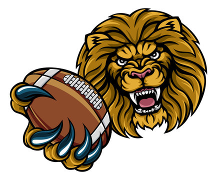 Lion American Football Ball Sports Mascot
