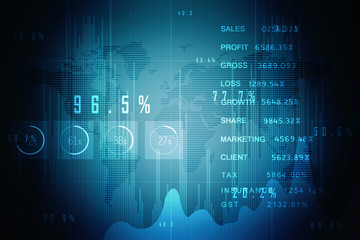 Obraz premium 2D Digital Abstract Business Networking background