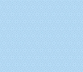 Arabic seamless pattern with stars in blue colors. Traditional Islamic girih tiles. Vector Illustration. Background for festive design of Ramadan Kareem, Eid mubarak. All isolated, layered
