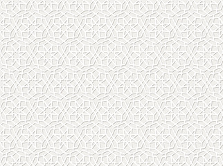 Islamic lace seamless pattern with stars. Traditional Arabic girih tiles. Vector Illustration. Background for festive design of Ramadan Kareem, Eid mubarak. All isolated, layered