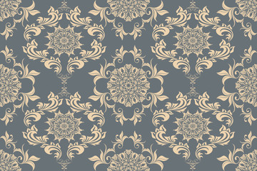 Seamless luxury decorative ornament on background. Luxurious floral ornament on background. Seamless wallpaper pattern. Trendy wallpaper pattern