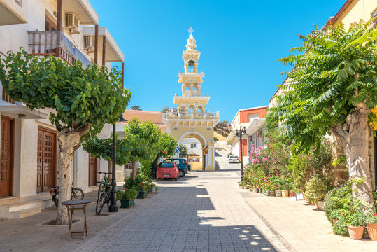 The bell tower of the Greek Orthodox church in Paleochora, a small town in south-west Crete