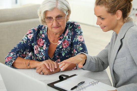 real-estate agent with senior