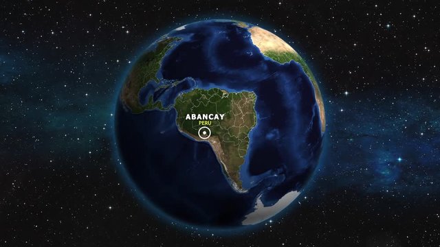 PERU ABANCAY ZOOM IN FROM SPACE