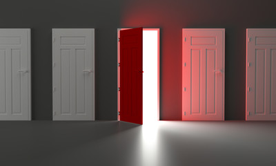 Open door with light