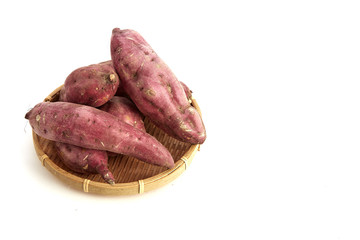 sweet potato on the white background