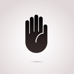 Hand vector icon on white background.