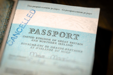 Expired British Passport with Blue Cover