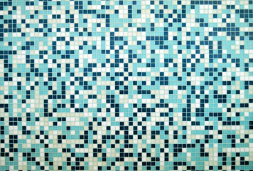 Blue and white gresite background, mosaic