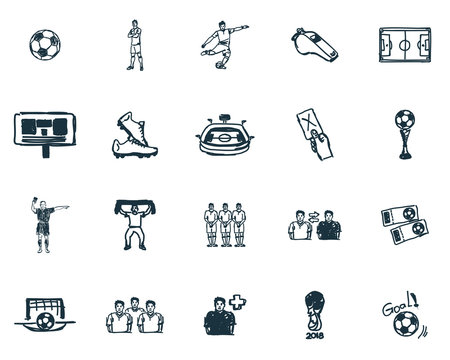 Football icons set. Premium quality symbol collection. Succer icon set simple elements.