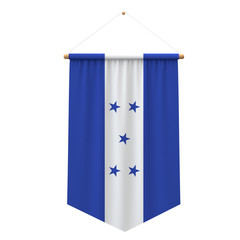 Honduras flag cloth hanging banner. 3D Rendering