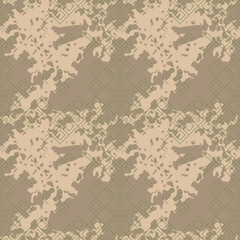 Military camouflage seamless pattern in green, beige and brown colors