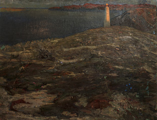 landscape, oil painting, hand made