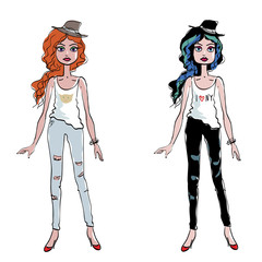 Two fasion models. Beautiful sexy girls.