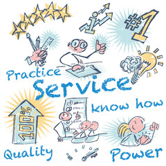 Strichmännchen und Service